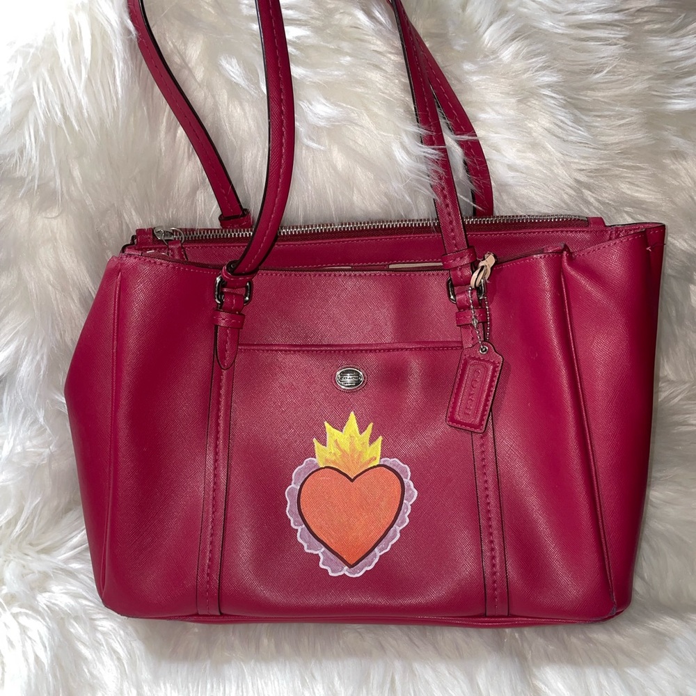 Magenta Sacred Heart Handbag